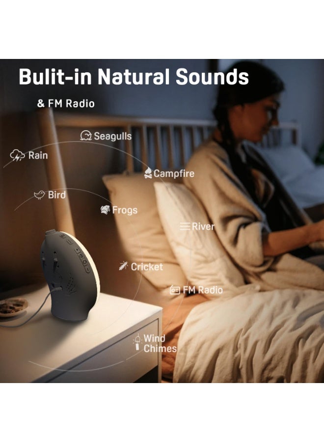 Wake Up Light Sunrise Alarm Clock for Kids, Heavy Sleepers, Bedroom, with Sunrise Simulation, Sleep Aid, Dual Alarms, FM Radio, Snooze, Nightlight, Daylight, 7 Colors, 7 Natural Sounds, Ideal for Gift - Image 3